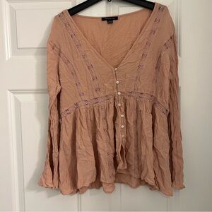 3 for $15 🌸 American Eagle Lace Inset Long Sleeve Blouse sz M